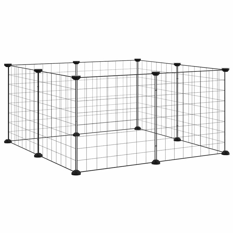 Afbeelding laden in galerijviewer, Vidaxl huisdierkooi met 8 panelen, zwart, 35x35 cm, staal
