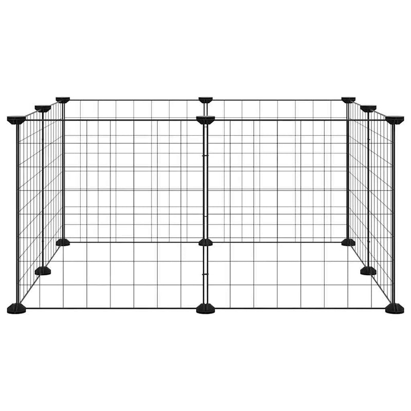 Afbeelding laden in galerijviewer, Vidaxl huisdierkooi met 8 panelen, zwart, 35x35 cm, staal
