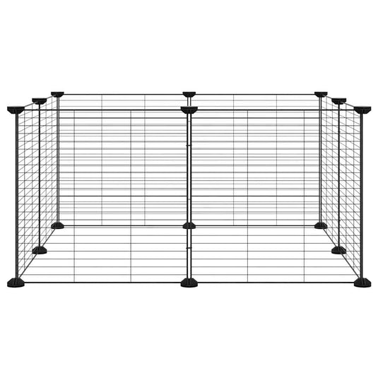 Vidaxl huisdierkooi met 8 panelen, zwart, 35x35 cm, staal