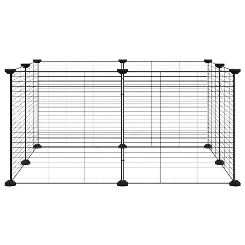 Afbeelding laden in galerijviewer, Vidaxl huisdierkooi met 8 panelen, zwart, 35x35 cm, staal
