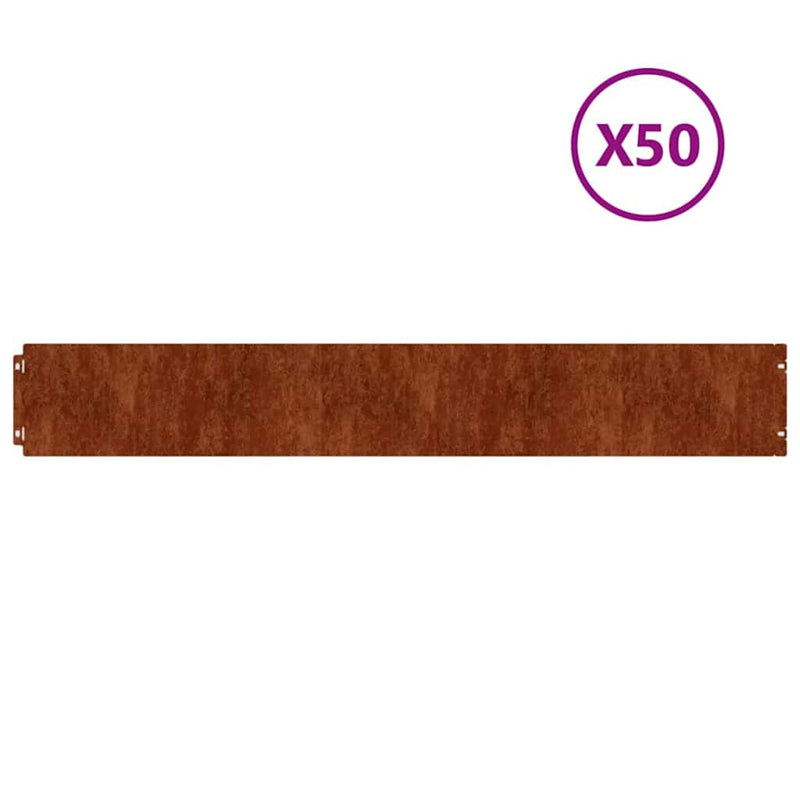 Afbeelding laden in galerijviewer, Vidaxl gazonranden 50 stuks 15x103 cm flexibel cortenstaal
