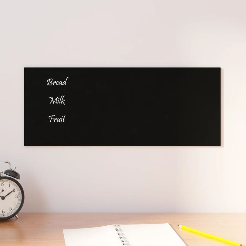 Afbeelding laden in galerijviewer, VidaXL Magneetbord voor aan de wand 50x20 cm gehard glas zwart
