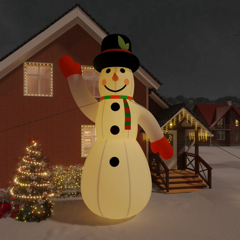 Afbeelding laden in galerijviewer, VidaXL Sneeuwpop opblaasbaar met LED's 620 cm
