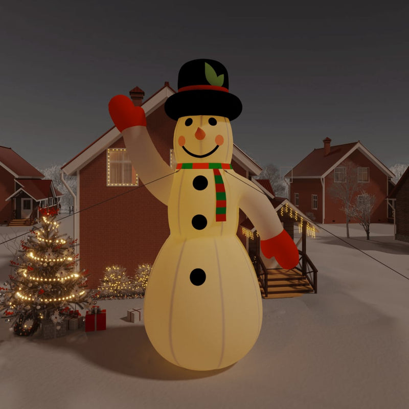 Afbeelding laden in galerijviewer, Vidaxl sneeuwpop opblaasbaar met led's 805 cm
