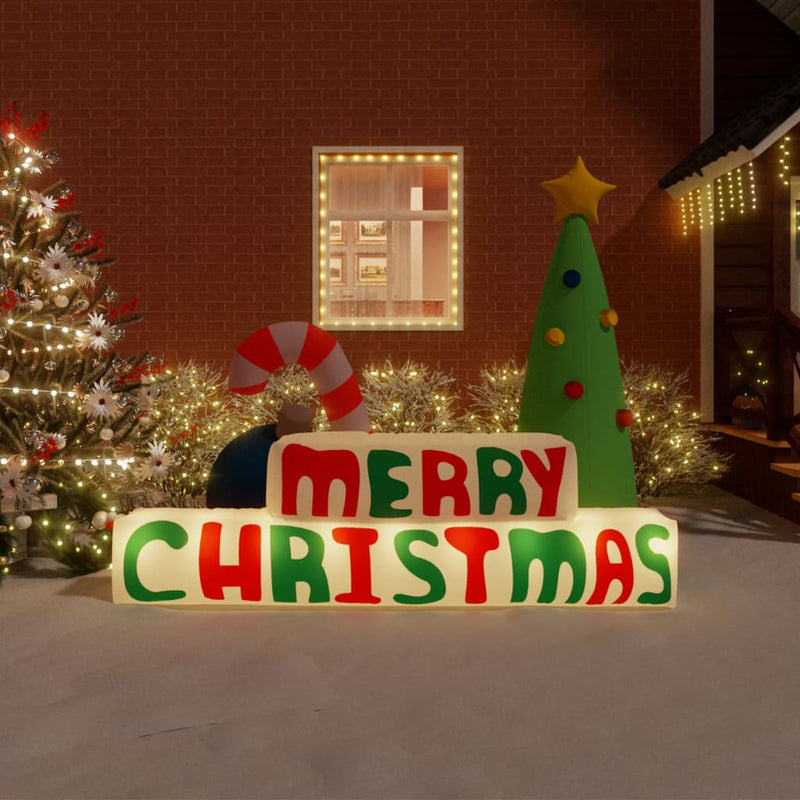 Afbeelding laden in galerijviewer, Vidaxl decoratie merry christmas met led's opblaasbaar 197 cm
