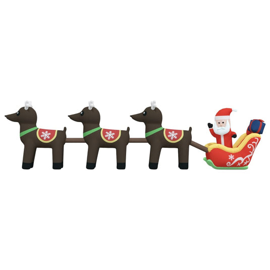 VidaXL Kerstdecoratie kerstman en rendieren opblaasbaar LED 138 cm