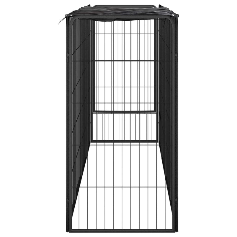 Afbeelding laden in galerijviewer, Vidaxl hondenkennel 10 panelen 50 x 100 cm gepoedercoat staal zwart

