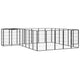 VidaXL Hondenkennel 26 panelen 50x100 cm gepoedercoat staal zwart