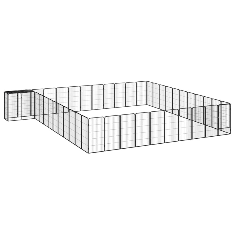 Afbeelding laden in galerijviewer, VidaXL Hondenkennel 46 panelen 50x100 cm gepoedercoat staal zwart
