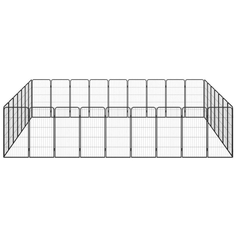 Afbeelding laden in galerijviewer, VidaXL Hondenkennel 32 panelen 50 x 100 cm gepoedercoat staal zwart
