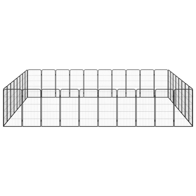 Afbeelding laden in galerijviewer, VidaXL Hondenkennel 36 panelen 50 x 100 cm gepoedercoat staal zwart
