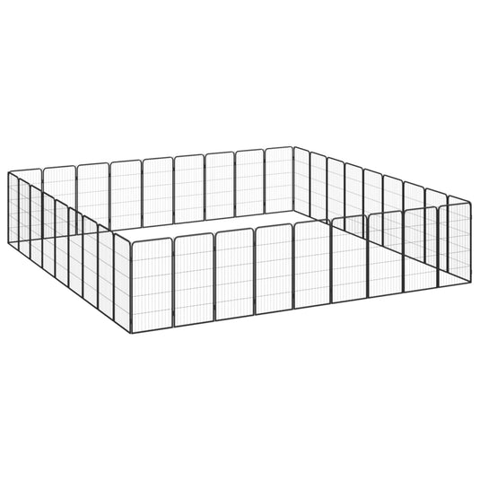 VidaXL Hondenkennel 36 panelen 50 x 100 cm gepoedercoat staal zwart