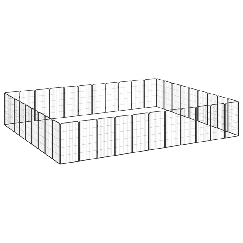 Afbeelding laden in galerijviewer, VidaXL Hondenkennel 40 panelen 50 x 100 cm gepoedercoat staal zwart
