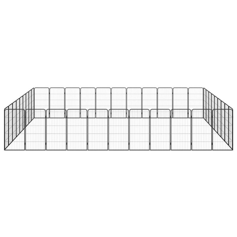 Afbeelding laden in galerijviewer, VidaXL Hondenkennel 40 panelen 50 x 100 cm gepoedercoat staal zwart
