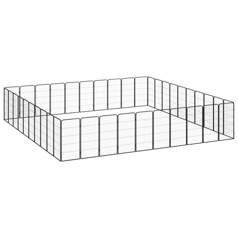 Afbeelding laden in galerijviewer, VidaXL Hondenkennel 40 panelen 50 x 100 cm gepoedercoat staal zwart
