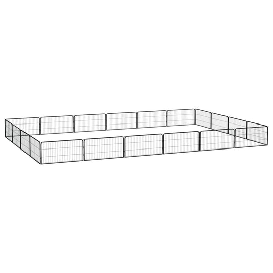 VidaXL Hondenkennel 20 panelen 100x50 cm gepoedercoat staal zwart
