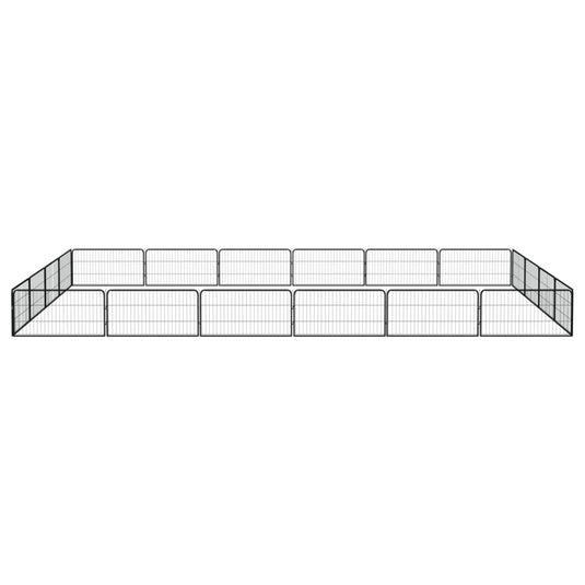VidaXL Hondenkennel 20 panelen 100x50 cm gepoedercoat staal zwart