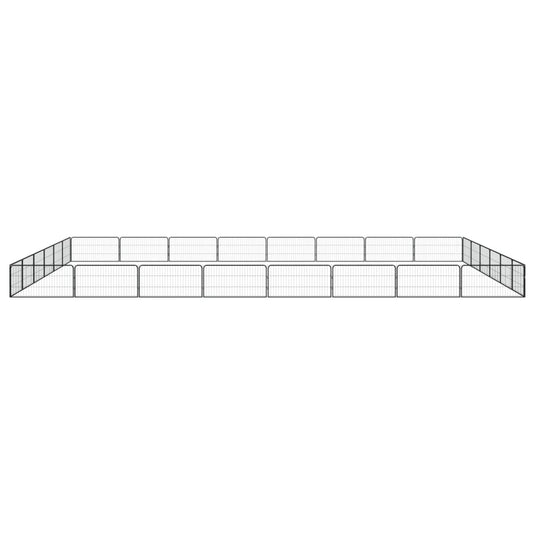 VidaXL Hondenkennel 28 panelen 100x50 cm gepoedercoat staal zwart