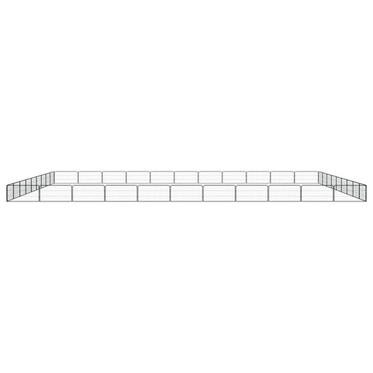 VidaXL Hondenkennel 40 panelen 100x50 cm gepoedercoat staal zwart