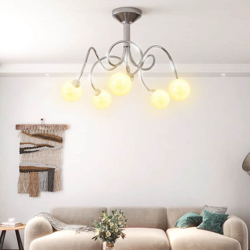 Afbeelding laden in galerijviewer, Vidaxl plafondlamp met glasbollen rond 5xg9
