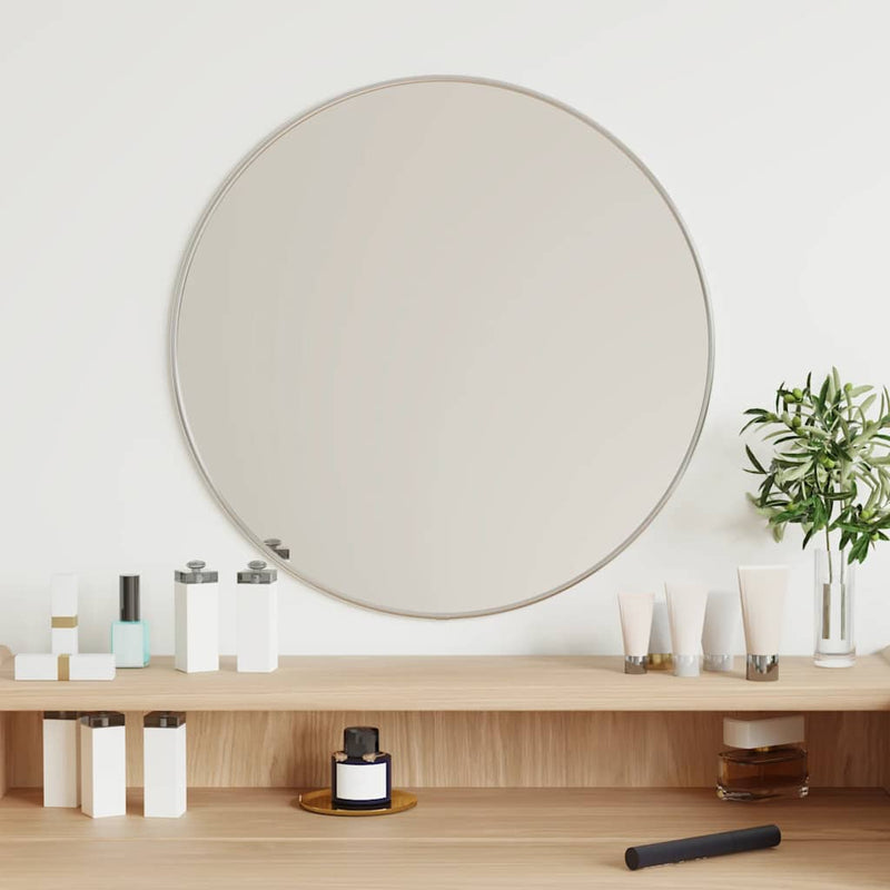 Afbeelding laden in galerijviewer, Vidaxl wandspiegel rond ø50 cm zilverkleurig
