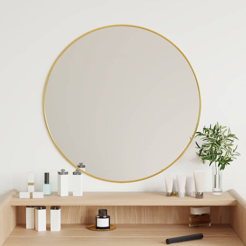 Afbeelding laden in galerijviewer, Vidaxl wandspiegel rond ø60 cm goudkleurig

