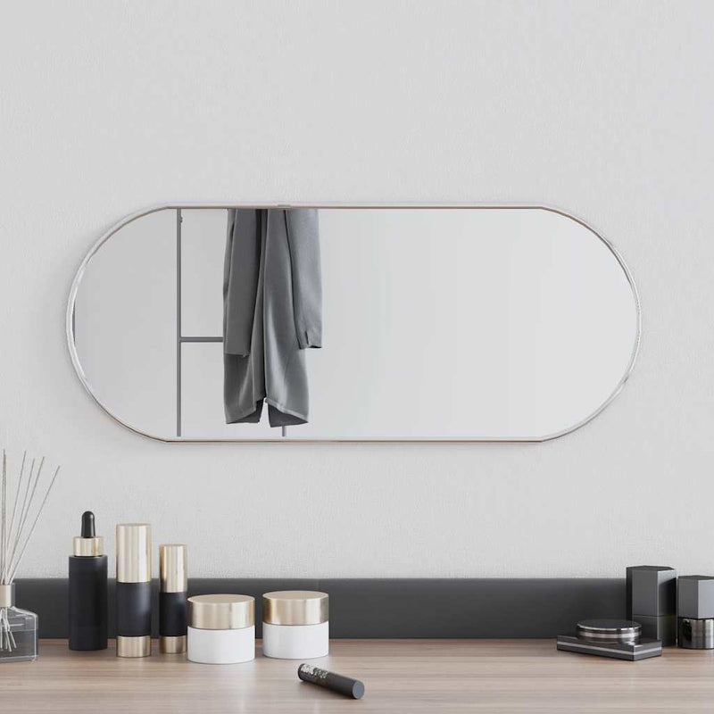 Afbeelding laden in galerijviewer, Vidaxl wandspiegel 60x25 cm ovaal zilverkleurig

