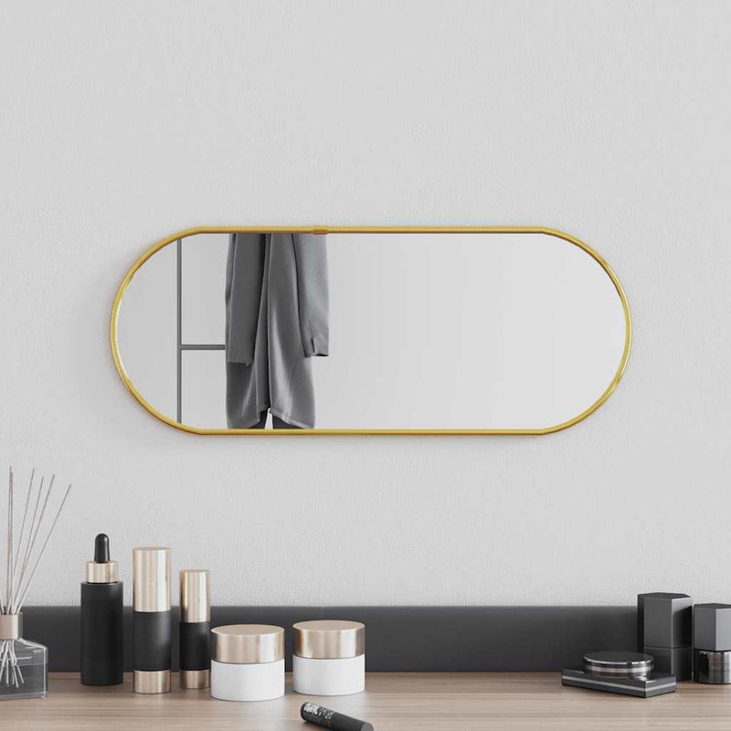 Afbeelding laden in galerijviewer, Vidaxl wandspiegel 50x20 cm ovaal goudkleurig
