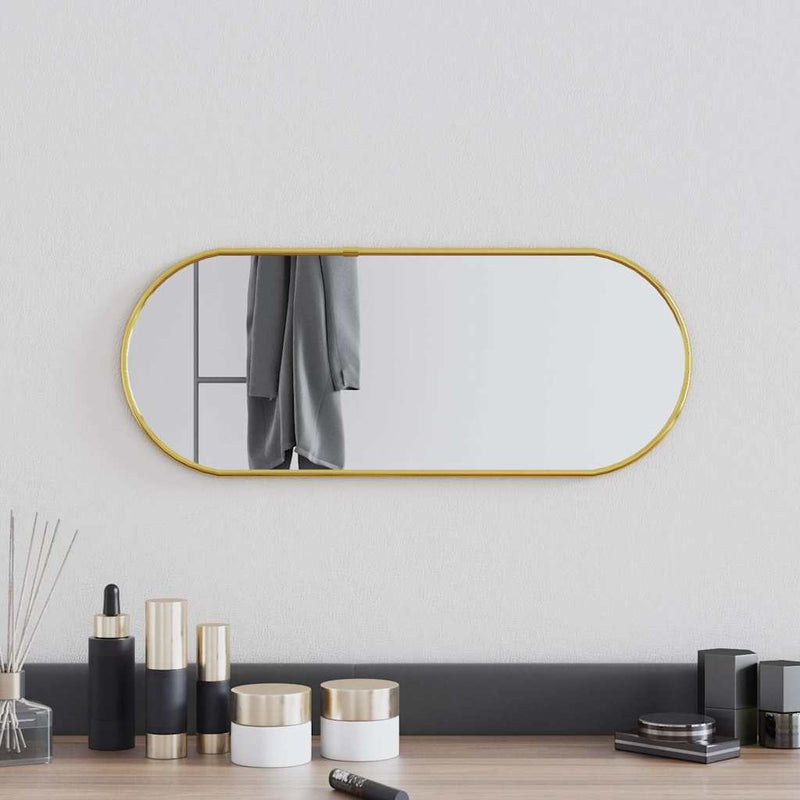 Afbeelding laden in galerijviewer, Vidaxl wandspiegel 50x20 cm ovaal goudkleurig
