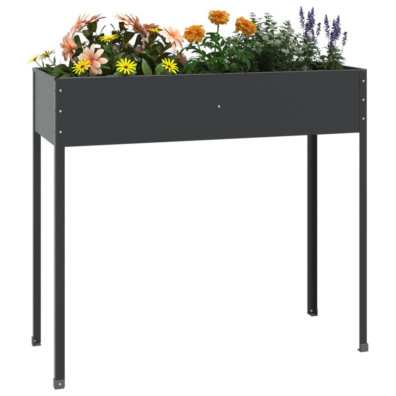Afbeelding laden in galerijviewer, Vidaxl plantenbak 100,5x40,5x90 cm gegalvaniseerd staal antracietkleur
