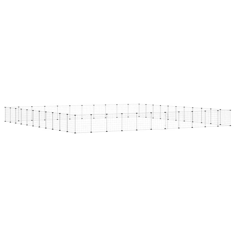 Afbeelding laden in galerijviewer, Vidaxl huisdierenkooi met deur 44 panelen 35x35 cm staal zwart
