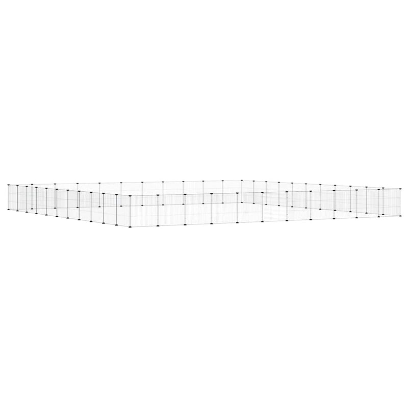 Afbeelding laden in galerijviewer, Vidaxl huisdierenkooi met deur 44 panelen 35x35 cm staal zwart
