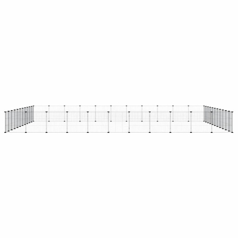 Afbeelding laden in galerijviewer, Vidaxl huisdierenkooi met deur 44 panelen 35x35 cm staal zwart
