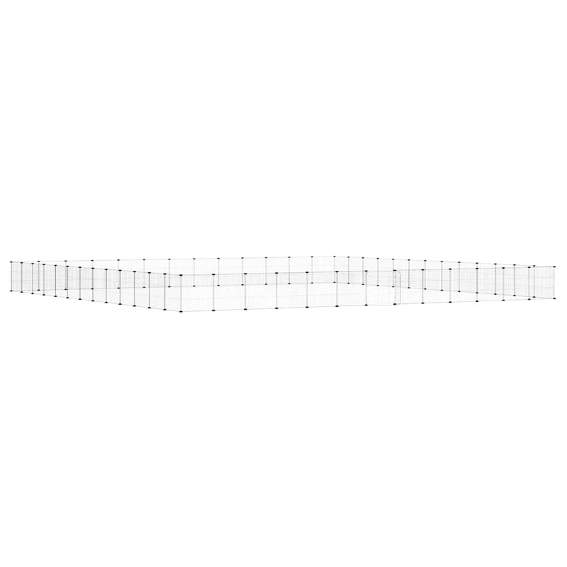 Afbeelding laden in galerijviewer, Vidaxl huisdierenkooi met deur 52 panelen 35x35 cm staal zwart
