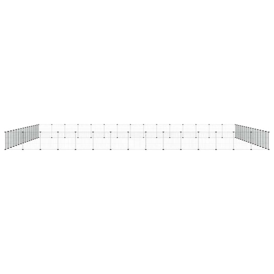 Vidaxl huisdierenkooi met deur 60 panelen 35x35 cm staal zwart