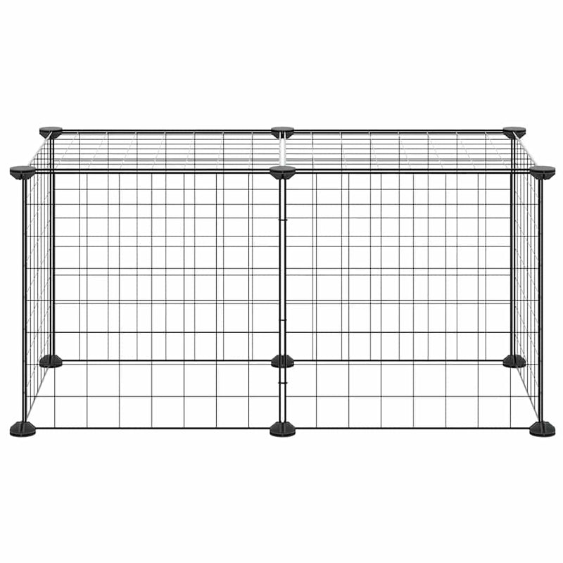 Afbeelding laden in galerijviewer, Vidaxl huisdierenkooi met 8 panelen 35x35 cm staal zwart
