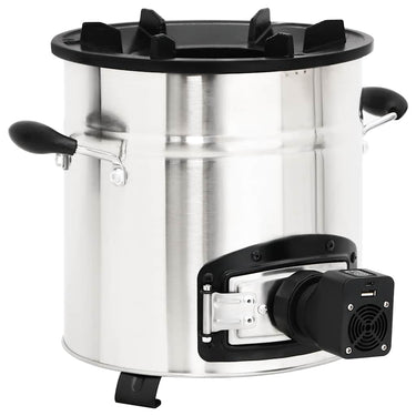 Vidaxl houtkachel met usb-ventilator 35,5x26x28 cm roestvrijstaal