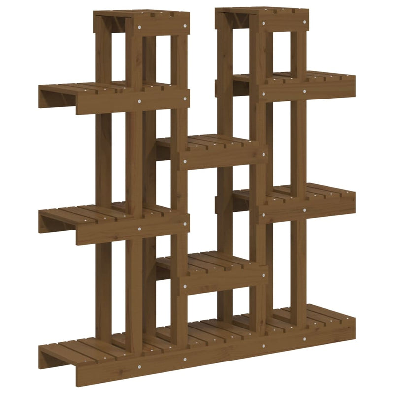 Afbeelding laden in galerijviewer, Vidaxl plantenstandaard 104,5x25x109,5 cm grenenhout honingbruin
