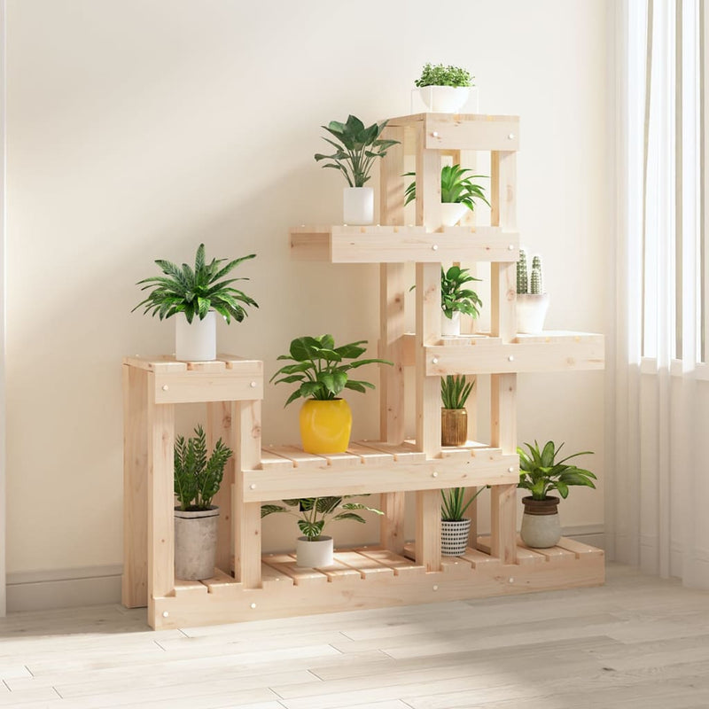 Afbeelding laden in galerijviewer, Vidaxl plantenstandaard 92x25x97 cm massief grenenhout
