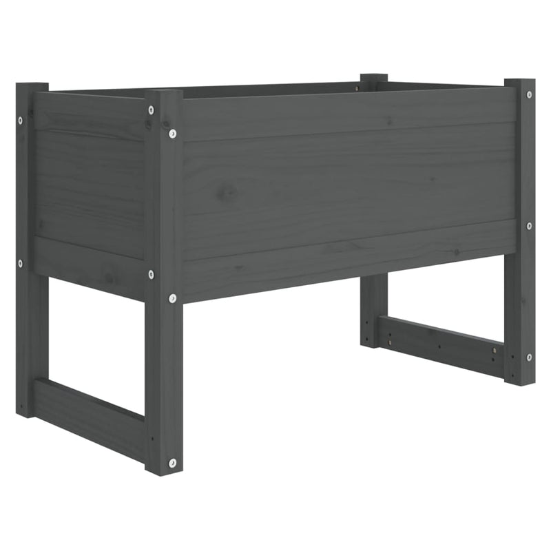Afbeelding laden in galerijviewer, Vidaxl plantenbak 78x40x52 cm massief grenenhout grijs
