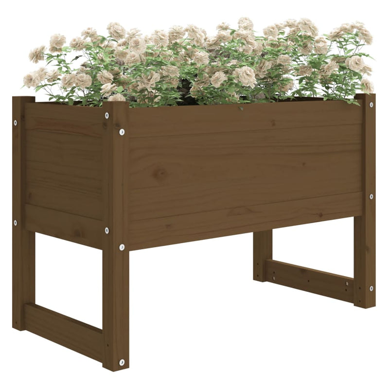 Afbeelding laden in galerijviewer, Vidaxl plantenbak 78x40x52 cm massief grenenhout honingbruin
