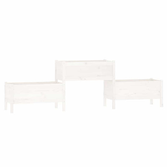 Vidaxl plantenbak 245,5x44x75 cm massief grenenhout wit