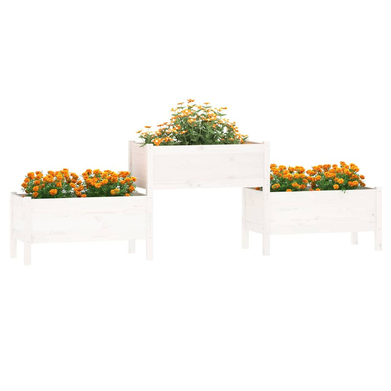 Afbeelding laden in galerijviewer, Vidaxl plantenbak 245,5x44x75 cm massief grenenhout wit
