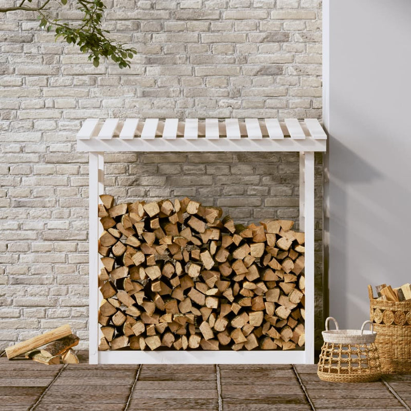 Afbeelding laden in galerijviewer, Vidaxl haardhoutrek 108x64,5x110 cm massief grenenhout wit
