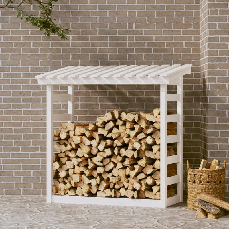 Afbeelding laden in galerijviewer, Vidaxl haardhoutrek 108x64,5x110 cm massief grenenhout wit
