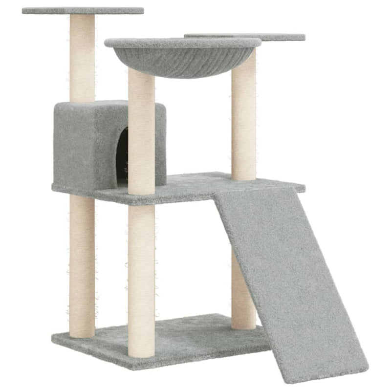 Afbeelding laden in galerijviewer, Vidaxl kattenmeubel met sisal krabpalen 83 cm lichtgrijs
