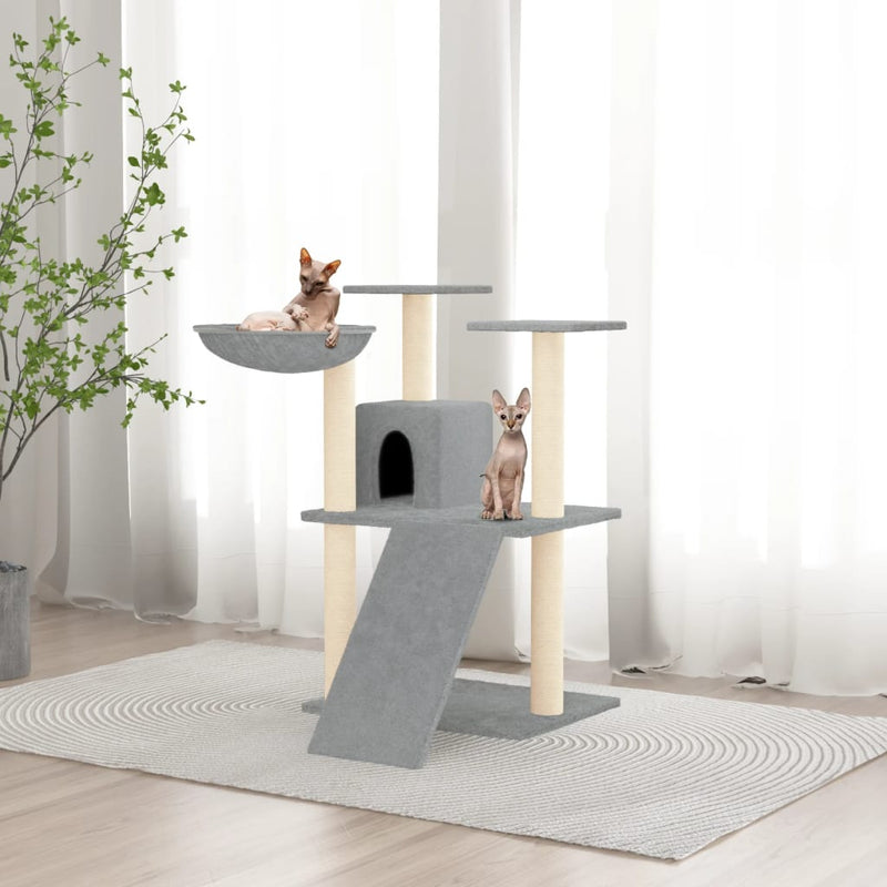 Afbeelding laden in galerijviewer, Vidaxl kattenmeubel met sisal krabpalen 83 cm lichtgrijs
