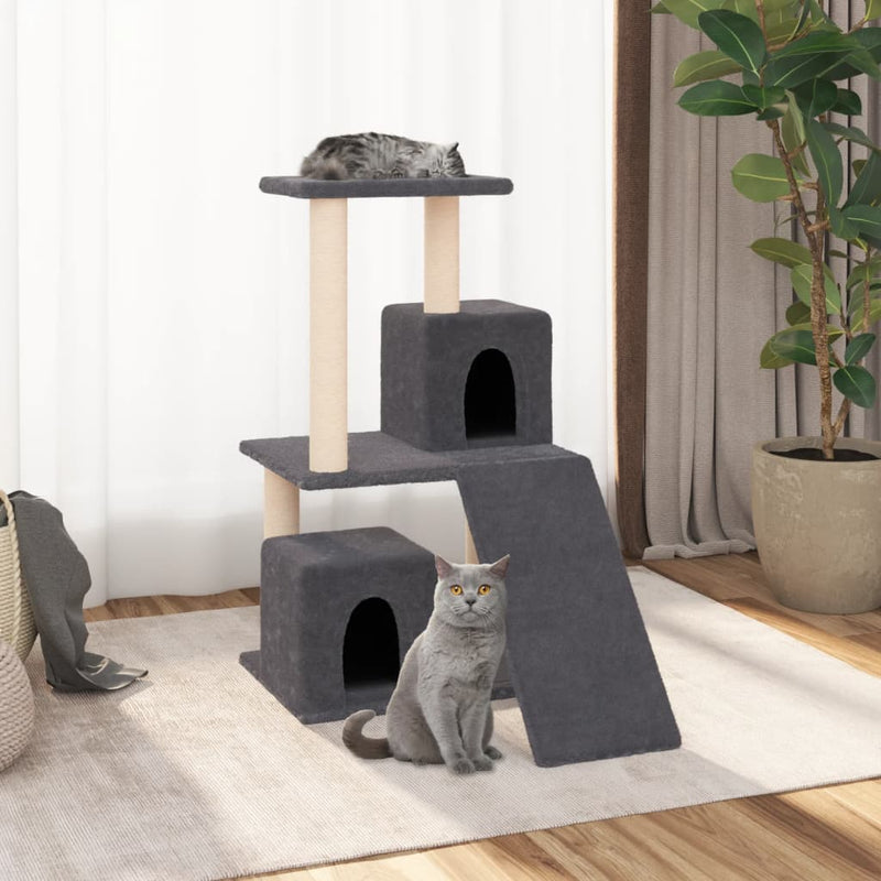 Afbeelding laden in galerijviewer, Vidaxl kattenmeubel met sisal krabpalen 82 cm donkergrijs
