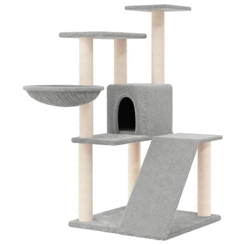 Afbeelding laden in galerijviewer, Vidaxl kattenmeubel met sisal krabpalen 94 cm lichtgrijs
