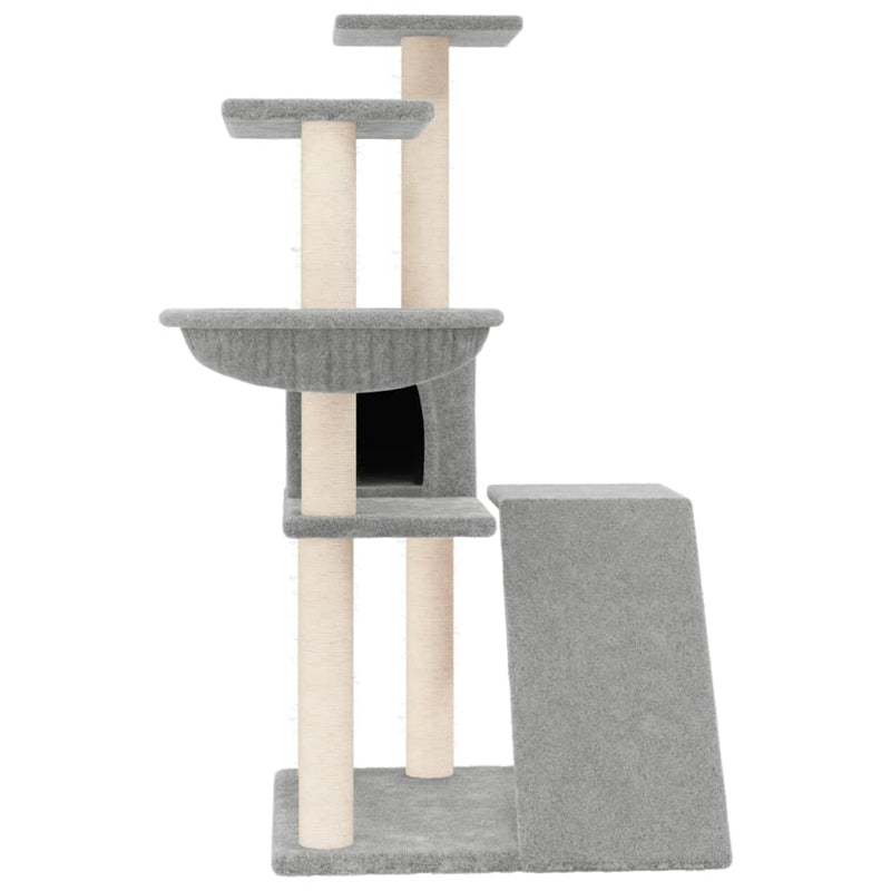 Afbeelding laden in galerijviewer, Vidaxl kattenmeubel met sisal krabpalen 94 cm lichtgrijs
